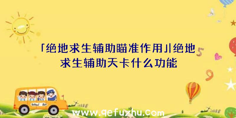 「绝地求生辅助瞄准作用」|绝地求生辅助天卡什么功能